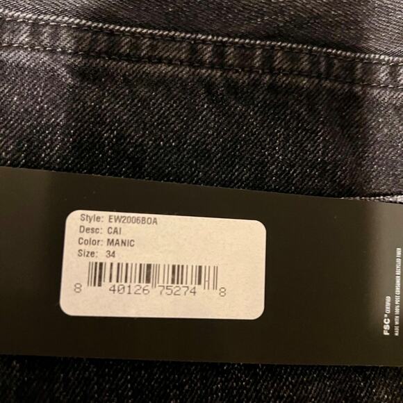 NWT Womens Edwin High Rise Ripped Distressed Black Jeans,100% Cotton,SZ 34 - Picture 11 of 12